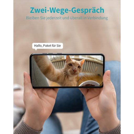 VIM TAG 2.5K WiFi Biztonsági Kamera 360° Nyomkövetéssel, Éjjellátó, Kétirányú Hang és Mozgásérzékelés