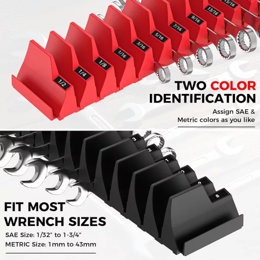 Pinoze Magnetický organizér na kľúče, 42-dielny, s metrickým a SAE označením