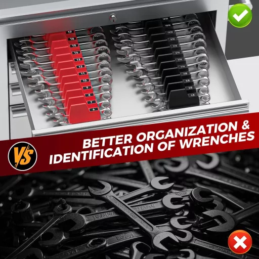 Pinoze Magnetický organizér na kľúče, 42-dielny, s metrickým a SAE označením