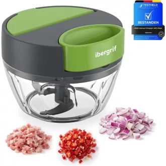  Ibergrif M502 Kézi Hagymaváló, Multifunkcionális Zöldségvágó Aprító BPA-Mentes