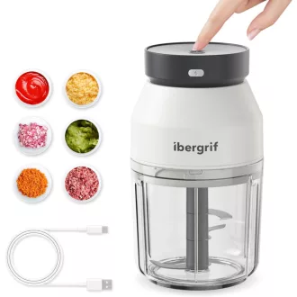  Ibergrif M503 Elektromos Aprító 400ml USB Töltéssel Hús Zöldség Gyümölcs
