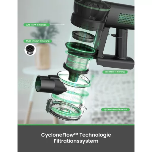 Vexilar V9PRO Vezeték Nélküli Porszívó 40000Pa Szívóerővel, Kefe Nélküli Motor, 50 Perc Üzemidő