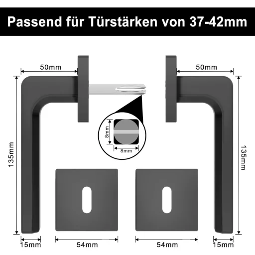 AwmnSrman modern rozsdamentes acél ajtókilincs szett 2 db kilinccsel és hosszú lemezzel
