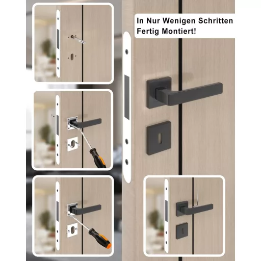 AwmnSrman modern rozsdamentes acél ajtókilincs szett 2 db kilinccsel és hosszú lemezzel
