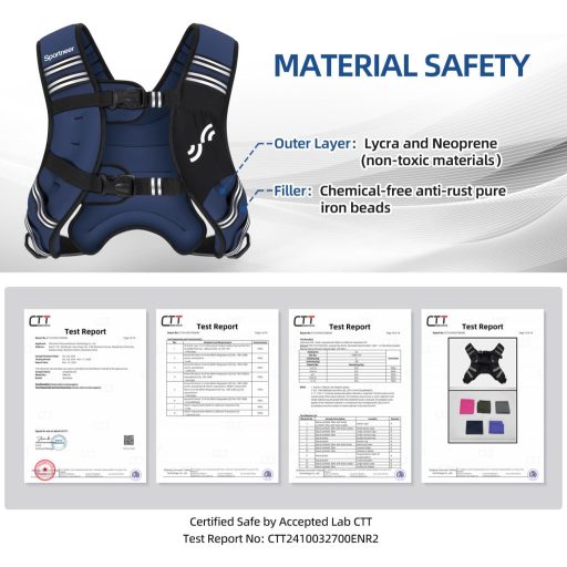 Sportneer súlyozott edzőmellény reflektív sávokkal 3,6-11 kg állítható