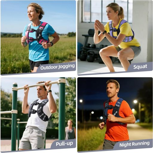 Sportneer súlyozott edzőmellény reflektív sávokkal 3,6-11 kg állítható