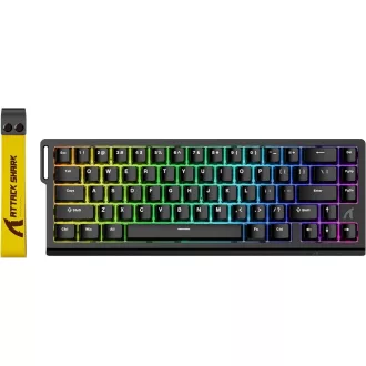   ATTACK SHARK X68 HE Vezetékes RGB Gamer Billentyűzet, 8000Hz Gyors Kapcsolás, 0.01mm Pontosság, Mágneses Kapcsolók, Állítható Aktiválás, PC/