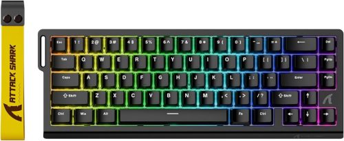 ATTACK SHARK X68 HE Vezetékes RGB Gamer Billentyűzet, 8000Hz Gyors Kapcsolás, 0.01mm Pontosság, Mágneses Kapcsolók, Állítható Aktiválás, PC/