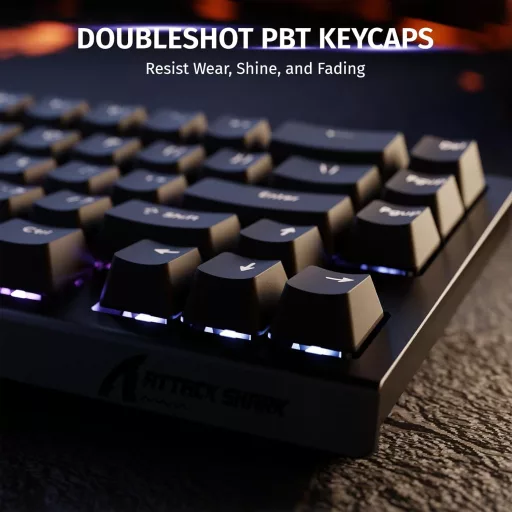 ATTACK SHARK X68 HE Vezetékes RGB Gamer Billentyűzet, 8000Hz Gyors Kapcsolás, 0.01mm Pontosság, Mágneses Kapcsolók, Állítható Aktiválás, PC/