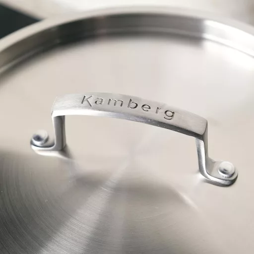 Nerezová pokrievka KAMBERG 24 cm na indukciu a do rúry, bez PFAS