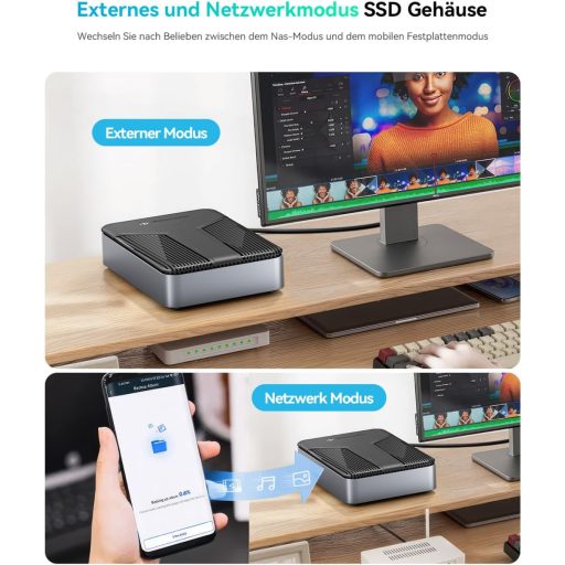 Yottamaster NAS szerver 2,5" SATA HDD/SSD tárolóhoz, hálózati felhő megoldás titkosítással