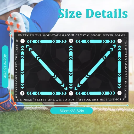 Mineup Futball Tréningszőnyeg 40x60cm - Csúszásgátló Labdakontroll Edzőszőnyeg Gyerekeknek, Kék Diatomit Anyagból, Lépéstechnika Fejlesztő