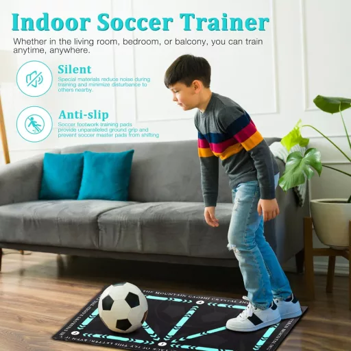 Mineup Futbalový tréningový koberec 40x60cm - Protišmyková podložka na kontrolu lopty pre deti, modrá diatomitová podložka na zlepšenie techniky nôh