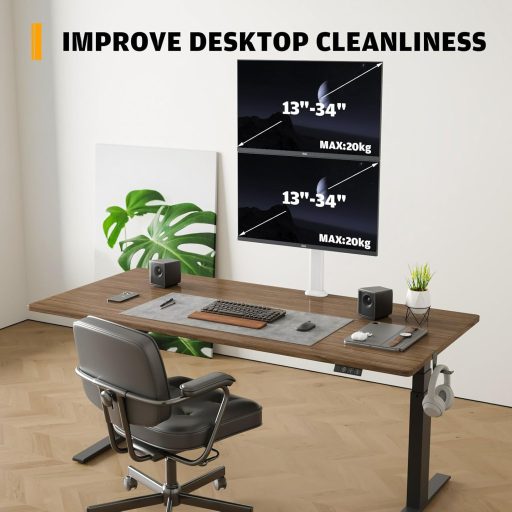 Hemudu Dupla Monitor Tartó Kar 13-34 Colos Képernyőkhöz C-Csatornás Rögzítéssel