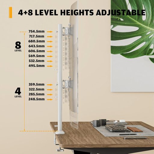 Hemudu Dupla Monitor Tartó Kar 13-34 Colos Képernyőkhöz C-Csatornás Rögzítéssel