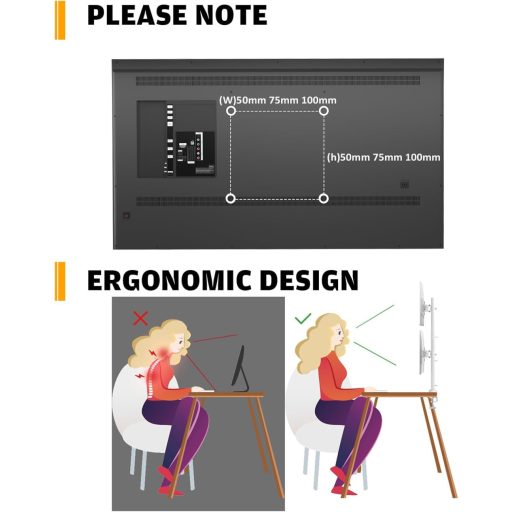 Hemudu Dupla Monitor Tartó Kar 13-34 Colos Képernyőkhöz C-Csatornás Rögzítéssel