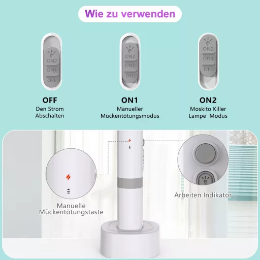 BeauFIvv elektromos légyfogó UV csapda 4800V USB töltős szúnyog és legyirtó 2db