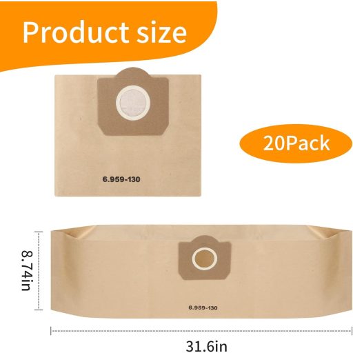 BUCOMTU 20db Papír Szűrőzsák Kärcher WD3 Porszívóhoz 6.959-130.0