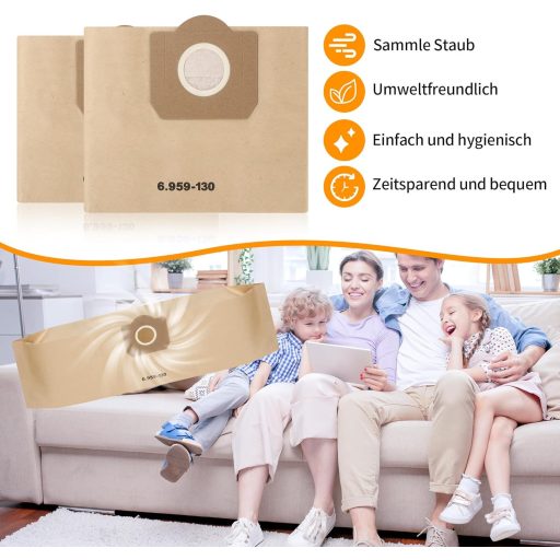 BUCOMTU 20db Papír Szűrőzsák Kärcher WD3 Porszívóhoz 6.959-130.0