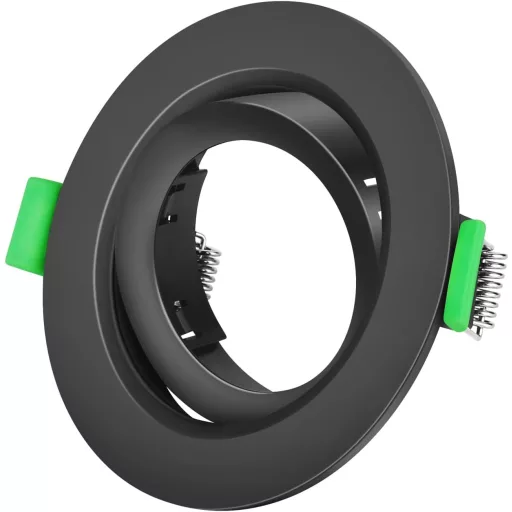 Set 20 spoturi încastrate GU10 Yiahin, negru mat, 68-80 mm, rotative la 30°