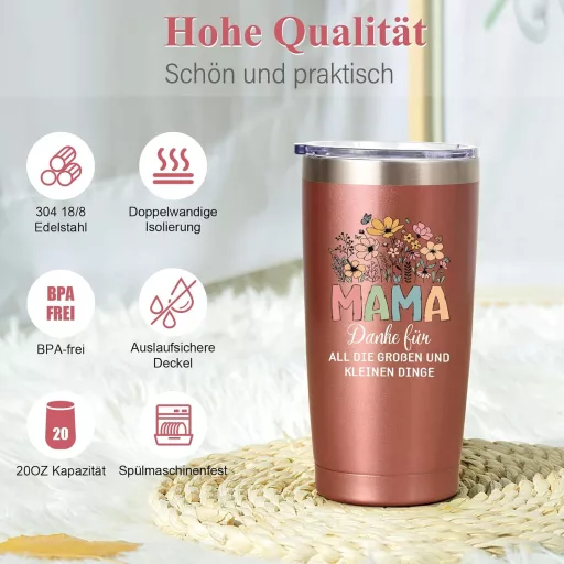 Livole Poklon za Majčin dan Šalica - Termosica od nehrđajućeg čelika 600 ml za Majku od Kćeri