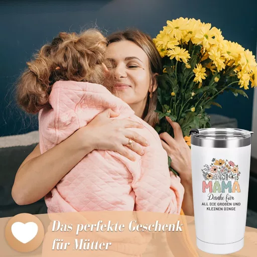 Livole Anya-Lány Cadou Termos Cană 600ml Oțel Inoxidabil Ziua Mamei