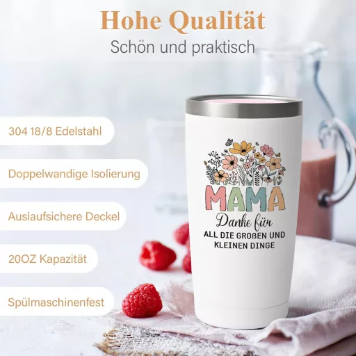 Livole Anya-Lány Cadou Termos Cană 600ml Oțel Inoxidabil Ziua Mamei