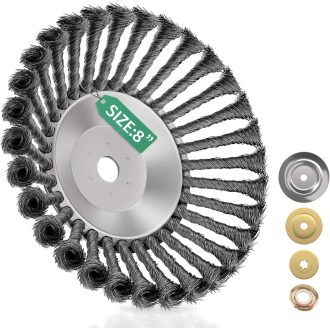   TGNISI 25,4mm Fűkasza Kefe Rozsdamentes Acél Gyomirtó Fűnyíró Tartozék 8"