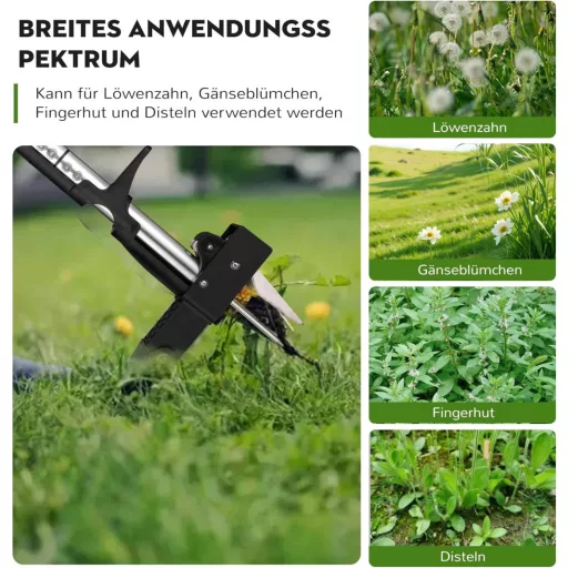 Tiemlet Gyomirtó Kapa 4 Ágú Rozsdamentes Acél 105 cm Sárga Csúszásmentes Nyéllel Pitypang Bogáncs Eltávolító Kertészeti Eszköz