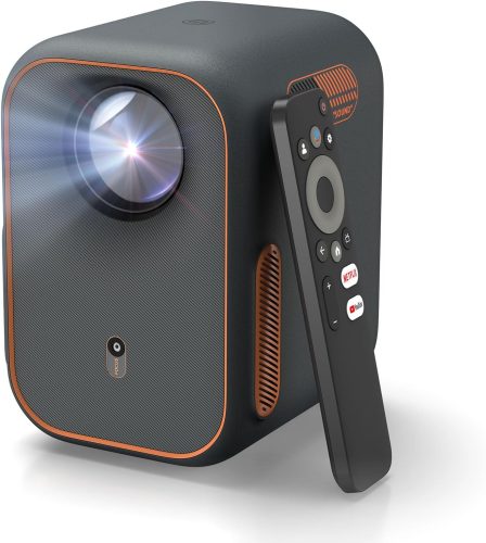WEMAX Hordozható Mini Projektor Netflix és Google TV Támogatással, 1080P Natív Felbontás, 4K Kompatibilis, Dolby Audio, WiFi, Bluetooth, Ott