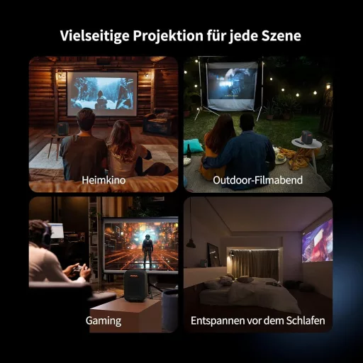 WEMAX Hordozható Mini Projektor Netflix és Google TV Támogatással, 1080P Natív Felbontás, 4K Kompatibilis, Dolby Audio, WiFi, Bluetooth, Ott