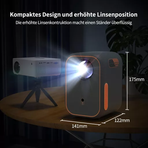 WEMAX Prenosný Mini Projektor s Podporou Netflixu a Google TV, Natívne Rozlíšenie 1080P, Kompatibilný s 4K, Dolby Audio, WiFi, Bluetooth, OTT