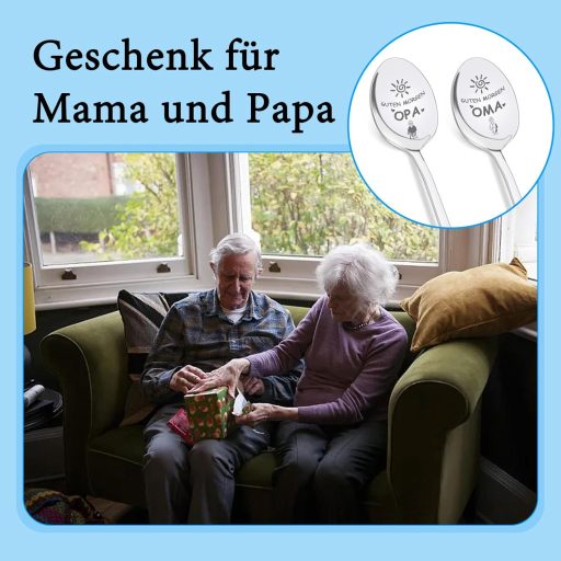 ZmdecQna 2 db Gravírozott Kávéskanál Nagymama Nagypapa Ajándék Személyre Szabott Rozsdamentes Acél