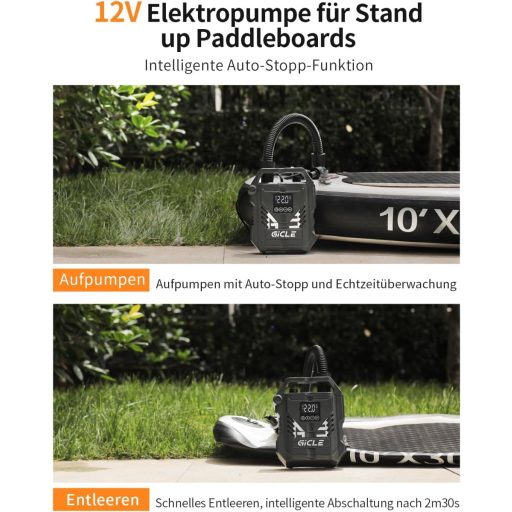 Gicle 60PSI električna SUP pumpa s dvostupanjskim brzim napuhavanjem i 12V priključkom za auto