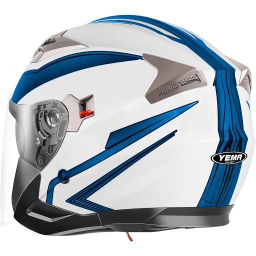 Cască Moto/Scooter YEMA YM-627 Vintage, Tip Open Face - Vizor Dublu, Certificare ECE, Negru-Verde, Unisex