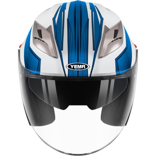 Cască Moto/Scooter YEMA YM-627 Vintage, Tip Open Face - Vizor Dublu, Certificare ECE, Negru-Verde, Unisex