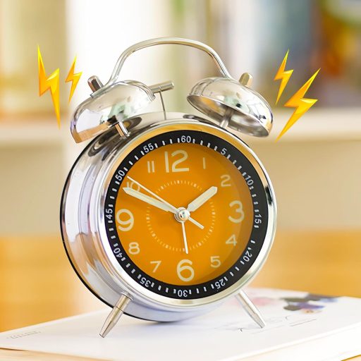 WIYETY Retro Ébresztőóra Dupla Csengővel, Éjszakai Fénnyel, Csendes Quartz Óra