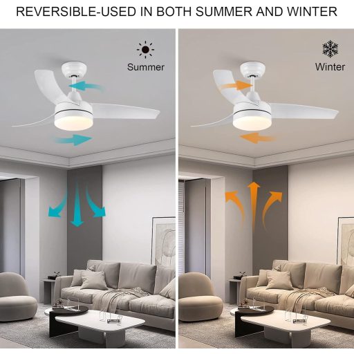 CJOY 107 cm Mennyezeti Ventilátor Világítással, Távirányítóval, 6 Fokozat, Csendes Működés