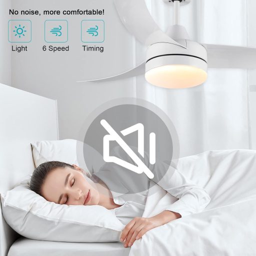 CJOY 107 cm Mennyezeti Ventilátor Világítással, Távirányítóval, 6 Fokozat, Csendes Működés
