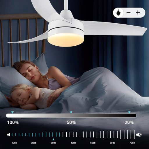 CJOY 107 cm Mennyezeti Ventilátor Világítással, Távirányítóval, 6 Fokozat, Csendes Működés