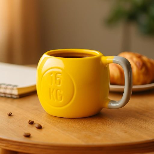 Bidut Kettlebell Fitness Bögre 500ml - Edzés Ajándék Kerámia Kávésbögre