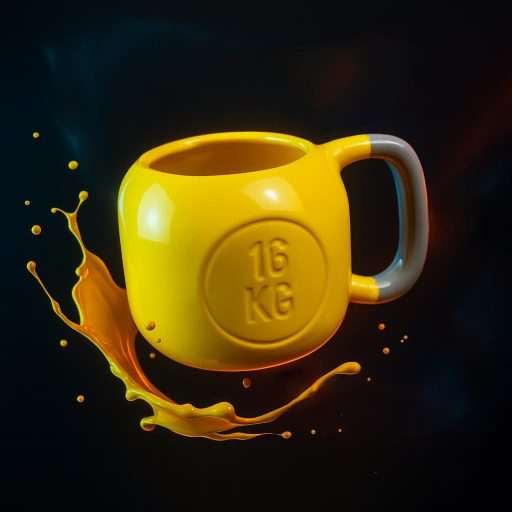 Bidut Kettlebell Fitness Bögre 500ml - Edzés Ajándék Kerámia Kávésbögre