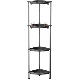   Lifewit 3 szintes sarokpolc fürdőszobai tárolóval, rozsdamentes fém, 4 horoggal, 34cm