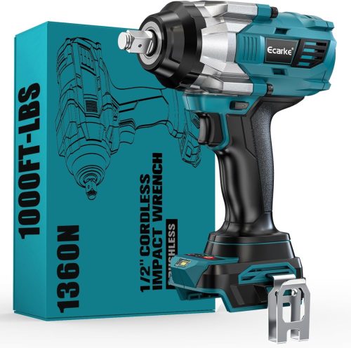 Cheie de impact cu acumulator, 1360 Nm, compatibilă cu Makita 18V, fără perii, 1/2", pentru slăbit piulițe roți, cu LED și pentru montaj schele.