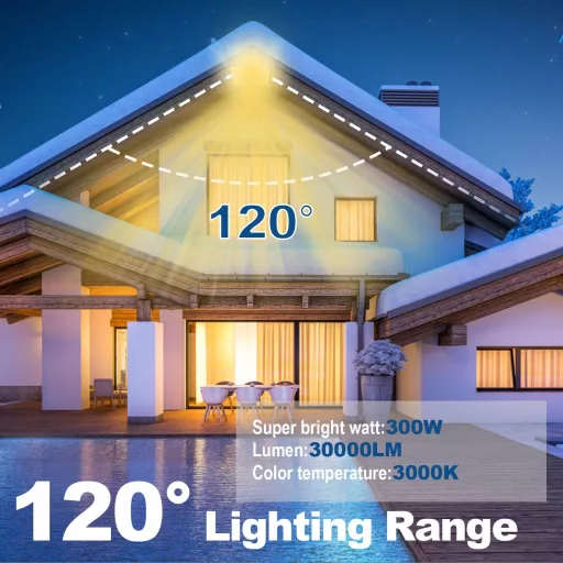 Niserelesa 300W LED Kültéri Reflektor 30000 lm IP66 Vízálló Meleg Fehér