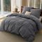 BEDSURE 4 részes pamut ágyneműhuzat szett 135x200 cm antracit szürke cipzárral