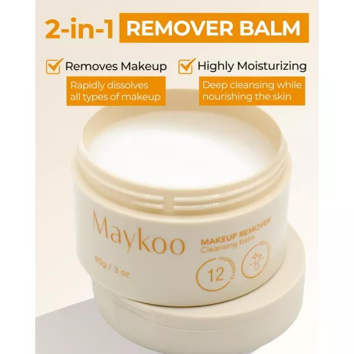 MAYKOO Tisztító Balzsam Olaj Alapú Sminklemosó Vízálló Makeup Eltávolító Hidratáló Narancsillatú Minden Bőrtípusra 85g