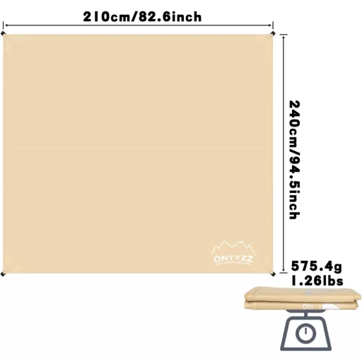 ONTYZZ prelată impermeabilă ultralejeră cu ochiuri pentru solul cortului, acoperire hamac, pentru camping, 2.1x2.4m