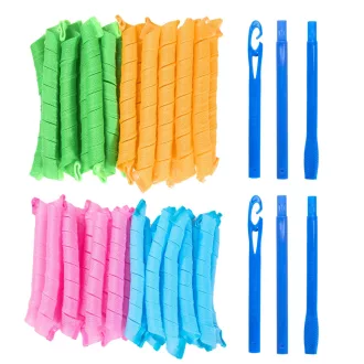   Unnosin 40 db spirál hajcsavaró szett 55 cm, hőmentes göndörítő, 2 db styler horoggal, 4 szín