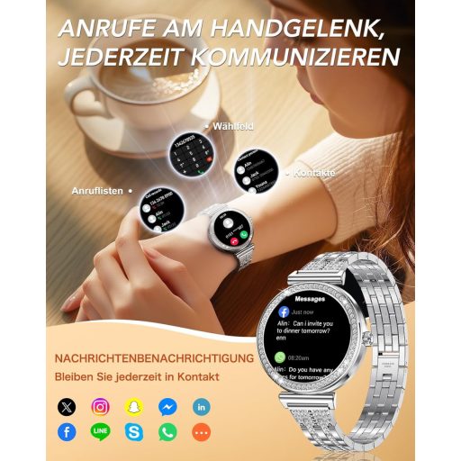 CIVO Smartwatch Ceas Fitness Femei Ceas Sport Impermeabil cu Funcție Telefonică Android iOS